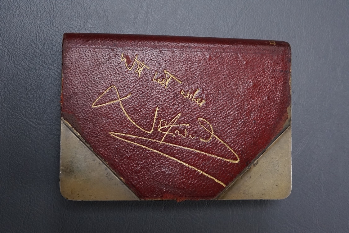 A rare novely hip flask in the form of a book, presented to the members of the cast (14) on the opening night of Noel Coward’s operetta Bittersweet at His Majesty's Theatre - 18th July 1929, of course construction with l